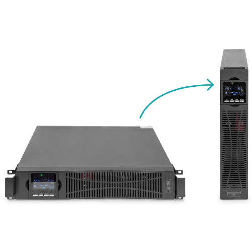 Джерело безперебійного живлення DIGITUS 2000VA/2000W, RTU2, LCD, RJ45, RS232, USB, 8xC13