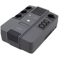 Источник бесперебойного питания DIGITUS 600VA/360W, LED, RJ45, USB, 4xSchuko+3xC13