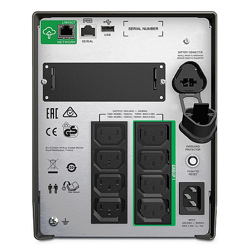 Источник бесперебойного питания APC Smart-UPS 1000VA/700W, LCD, USB, SmartConnect, 8xC13