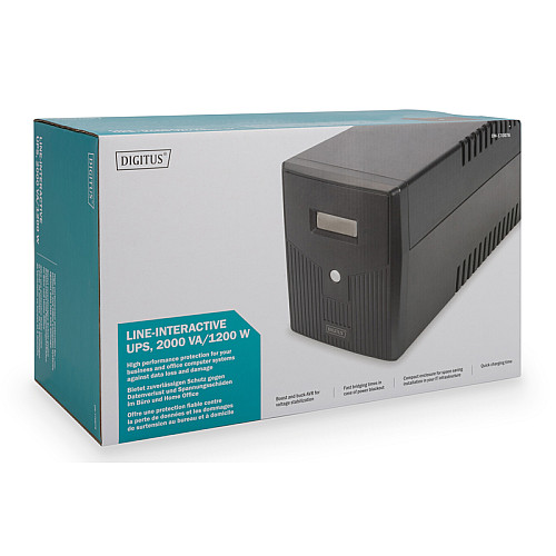 Джерело безперебійного живлення DIGITUS 2000VA/1200W, LCD, RJ45, RS232, USB, 4xSchuko