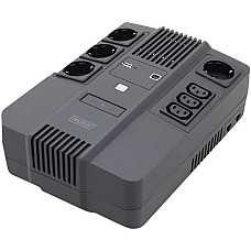 Джерело безперебійного живлення DIGITUS 800VA/480W, LED, RJ45, USB, 4xSchuko+3xC13