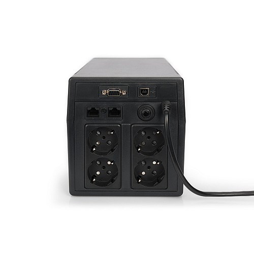 Джерело безперебійного живлення DIGITUS 1000VA/600W, LCD, RJ45, RS232, USB, 4xSchuko