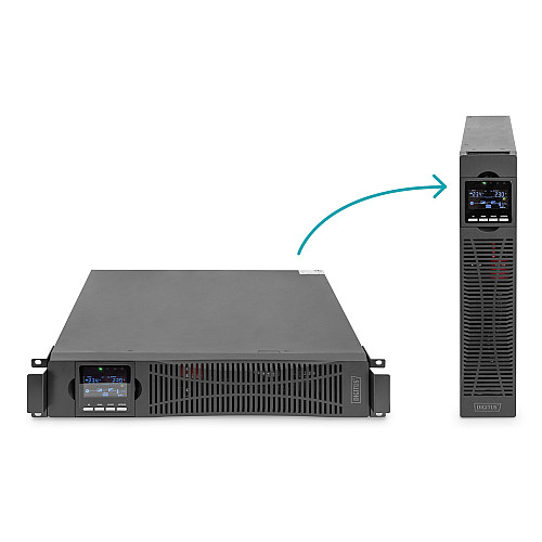 Источник бесперебойного питания DIGITUS 1500VA/1500W, RTU2, LCD, RJ45, RS232, USB, 8xC13