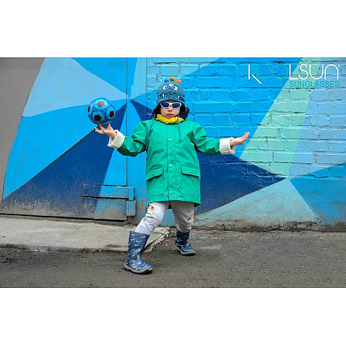 Дитячі сонцезахисні окуляри Koolsun Sport, 3-8р, біло-блакитний