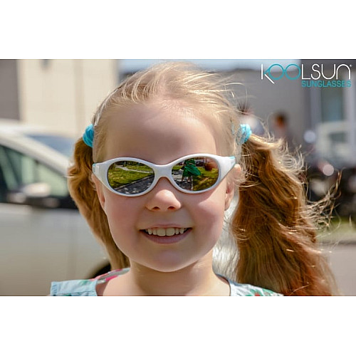 Дитячі сонцезахисні окуляри Koolsun Flex, 3-6р, біло-бірюзовий
