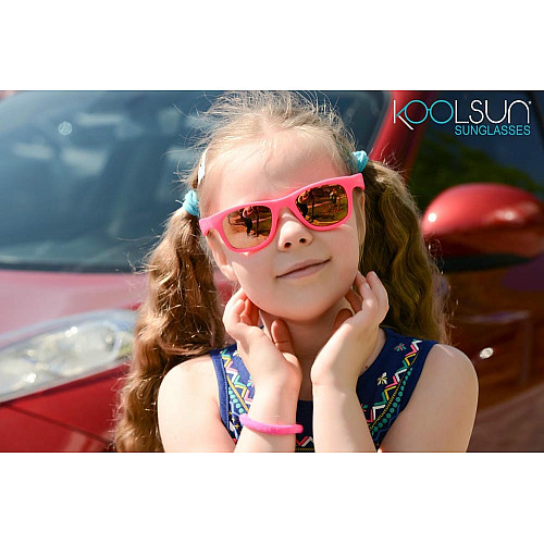 Детские солнцезащитные очки Koolsun Wave, 3-10р, неоново-розовый