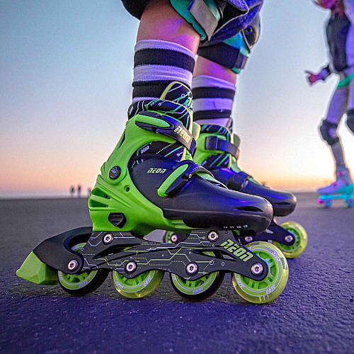 Роликові ковзани Neon Combo, розмір 34-37, салатовий