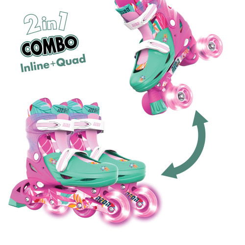 Роликові ковзани Neon Combo, розмір 34-37, квіти