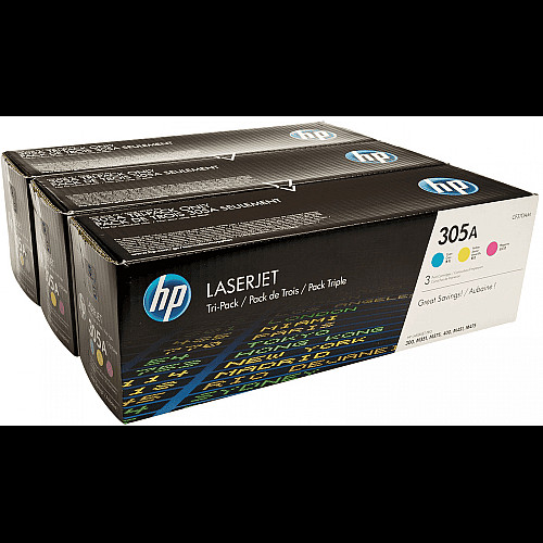 Комплект картриджей HP 305A CLJ M351/M375/M475/M451 (CE411A,CE412A,CE413A) CYM (3*2600 стр.) Тройная упаковка