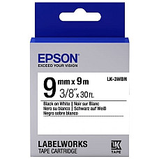 Картридж зі стрічкою Epson LK3WBN принтерів LW-300/LW-400/LW-400VP/LW-600P/LW-700/LW-Z710/LW-900P/LW-1000P/LW-Z5000BE Std Blk/Wht 9mm/9m