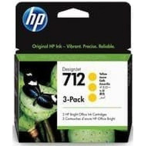 Картридж струменевий HP 712 DesignJet T230/T630/T650 Yellow 3-Pack 29-ml