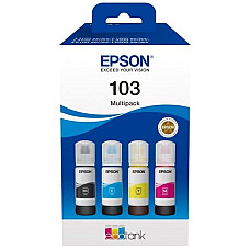Контейнери з чорнилом Epson 103 EcoTank L1110/L1250/L3100/L3101/L3110/L3150/L3151/L3156/L3200/L3201/L3250/L3251/L3256/L3260/L3266/L3550/L3560/L5190/L5590/L5290  Multipack (C,M,Y,Bk)