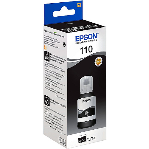 Контейнер с чернилами Epson 110 EcoTank M1100/M1120/M1140/M1170/M2120/M2140/M2170/M3140/M3170/M3180/M2110 black pigm XL (6000 стор