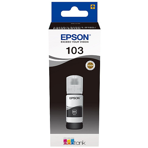 Контейнер с чернилами Epson 103 EcoTank L1110/L1250/L3100/L3101/L3110/L3150/L3151/L3156/L3200/L3201 /L3250/L3251/L3256/L3260/L3266/L3550/L3560/L5190/L5590/L5290 black