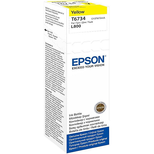 Контейнер с чернилами Epson T6734 EcoTank L1800/L800/L800/L805/L810/L850 yellow
