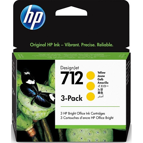 Картридж струменевий HP 712 DesignJet T230/T630/T650 Yellow 3-Pack 29-ml