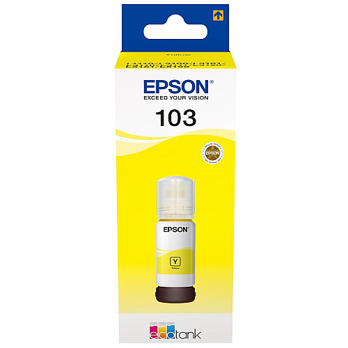 Контейнер з чорнилом Epson 103 EcoTank L1110/L1250/L3100/L3101/L3110/L3150/L3151/L3156/L3200/L3201/L3250/L3251/L3256/L3260/L3266/L3550/L3560/L5190/L5590/L5290  yellow
