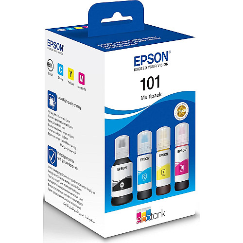 Контейнери з чорнилом Epson 101 EcoTank L14150/L4150/L4160/L4260/L4267/L4360/L6160/L6170/L6190/L6270/L6290 Multipack (C,M,Y,Bk)