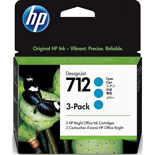 Картридж струйный HP 712 DesignJet T230/T630/T650 Cyan 3-Pack 29-ml