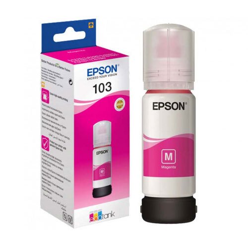 Контейнер з чорнилом Epson 103 EcoTank L1110/L1250/L3100/L3101/L3110/L3150/L3151/L3156/L3200/L3201/L3250/L3251/L3256/L3260/L3266/L3550/L3560/L5190/L5590/L5290  magenta