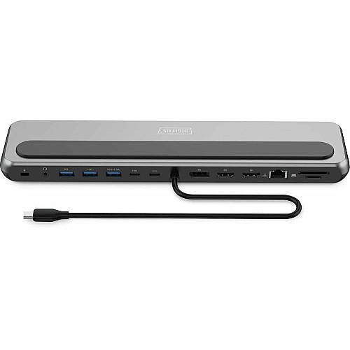 Док-станція DIGITUS USB-C > 2xHDMI/1xDP/3xUSB-A/USB-C/RJ54/PD/Audio