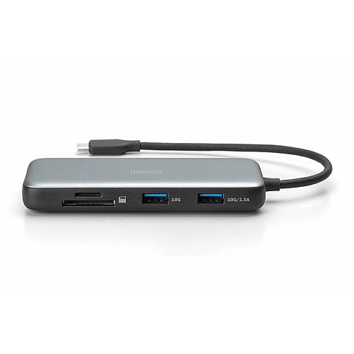 Док-станция DIGITUS USB-C > HDMI/2xUSB-A/USB-C/SD/MicroSD/RJ54
