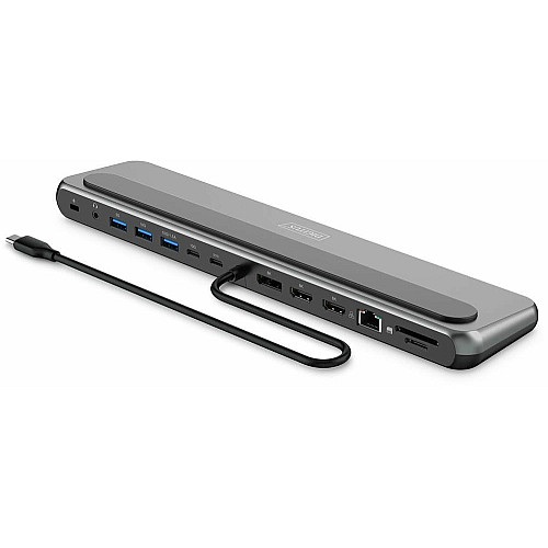 Док-станція DIGITUS USB-C > 2xHDMI/1xDP/3xUSB-A/USB-C/RJ54/PD/Audio