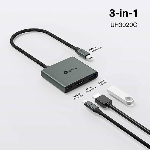 USB TP-LINK UH3020C USB-C > 1xUSB3.0/1xUSBC (PD 100W)/1xHDMI