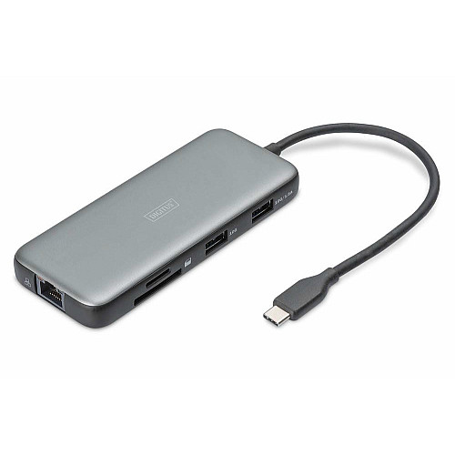Док-станция DIGITUS USB-C > HDMI/2xUSB-A/USB-C/SD/MicroSD/RJ54