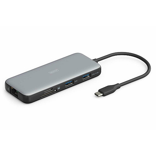 Док-станция DIGITUS USB-C > HDMI/2xUSB-A/USB-C/SD/MicroSD/RJ54