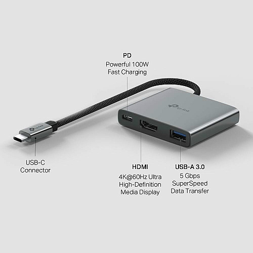 USB TP-LINK UH3020C USB-C > 1xUSB3.0/1xUSBC (PD 100W)/1xHDMI