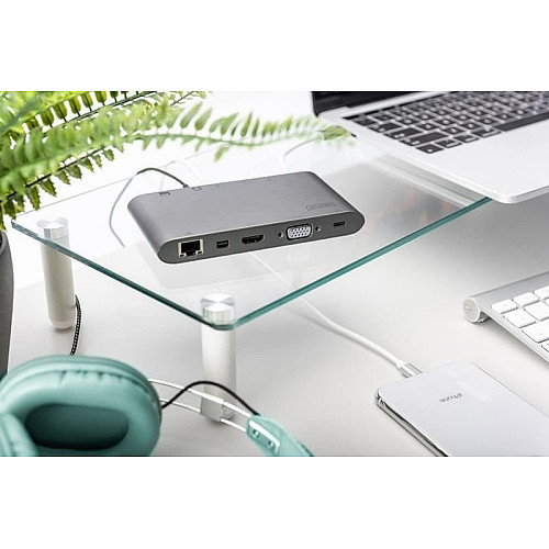 Хаб DIGITUS USB-C > HDMI/VGA/miniDisplayPort/3xUSB-A/USB-C/SD/MicroSD/RJ54/Audio