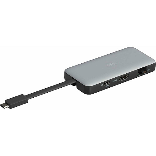 Док-станція DIGITUS USB-C > HDMI/2xUSB-A/USB-C/SD/MicroSD/RJ54, Travel