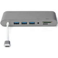 Хаб DIGITUS USB-C > HDMI/VGA/miniDisplayPort/3xUSB-A/USB-C/SD/MicroSD/RJ54/Audio