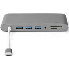 DIGITUS USB-C > HDMI/VGA/miniDisplayPort/3xUSB-A/USB-C/SD/MicroSD/RJ54/Audio