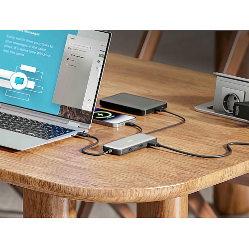 Док-станция DIGITUS USB-C > 2xHDMI/2xUSB-A/USB-C/SD/MicroSD/RJ54