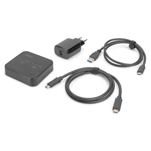Док-станція DIGITUS Dual M.2 NVMe SSD USB Type-C 3.2 Black