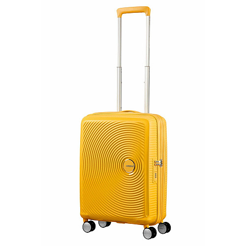 Чемодан American Tourister, Soundbox, полипропилен, малый, 55см, 35.5/41л, TSA, 4 колеса, EXP, желтый