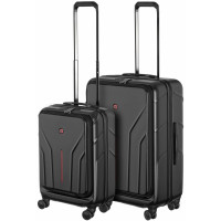 Набор чемоданов Wenger Amplix Hardside, поликарбонат, (S+M), TSA, 4 колеса, EXP, черный