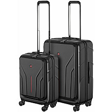 Набор чемоданов Wenger Amplix Hardside, поликарбонат, (S+M), TSA, 4 колеса, EXP, черный