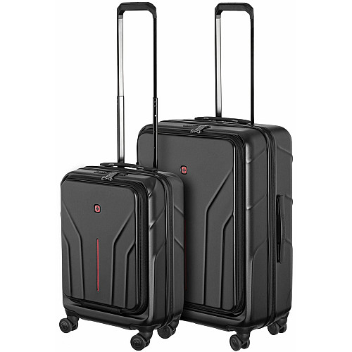 Набор чемоданов Wenger Amplix Hardside, поликарбонат, (S+M), TSA, 4 колеса, EXP, черный