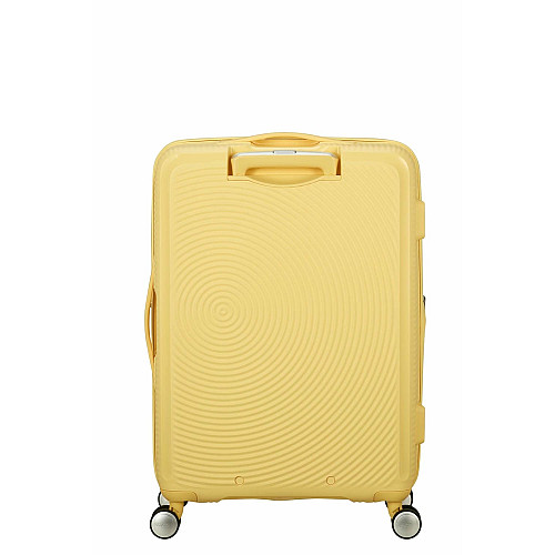 Чемодан American Tourister, Soundbox, полипропилен, средний, 67см, 71.5/81л, TSA, 4 колеса, EXP, пастельно-желтый