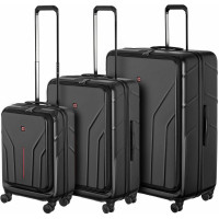 Набір валіз Wenger Amplix Hardside, полікарбонат, (S+M+L), TSA, 4 колеса, EXP, чорний