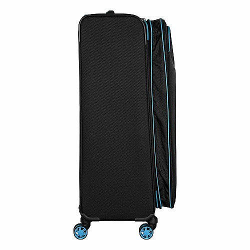 Набор чемоданов 2E, Trek, (L+M+S), TSA, 4 колеса, + 3 рюкзака Cabin (2E-BPET-CABIN-BK), полиэстр, черный