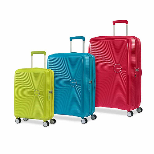 Чемодан American Tourister, Soundbox, полипропилен, средний, 67см, 71.5/81л, TSA, 4 колеса, EXP, пастельно-желтый