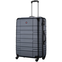 Чемодан Wenger, Amplar, большой, пластик, 4 колеса, синяя