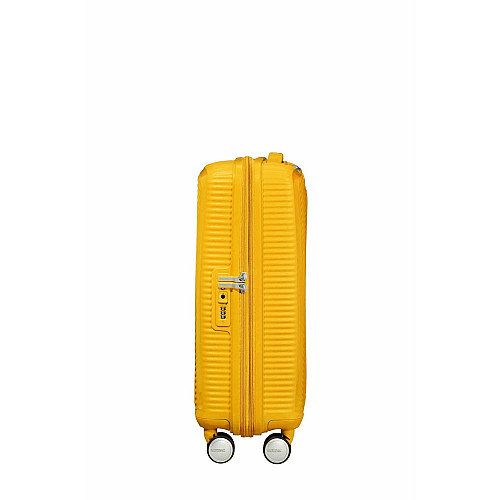Чемодан American Tourister, Soundbox, полипропилен, малый, 55см, 35.5/41л, TSA, 4 колеса, EXP, желтый