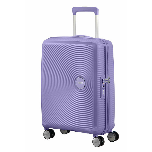 Чемодан American Tourister, Soundbox, полипропилен, малый, 55см, 35.5/41л, TSA, 4 колеса, EXP, лавандовый