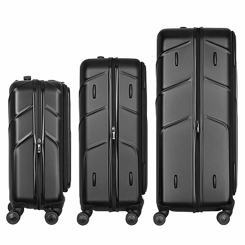 Набор чемоданов Wenger Amplix Hardside, поликарбонат, (S+M+L), TSA, 4 колеса, EXP, черный