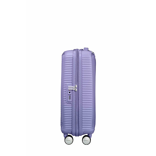 Чемодан American Tourister, Soundbox, полипропилен, малый, 55см, 35.5/41л, TSA, 4 колеса, EXP, лавандовый